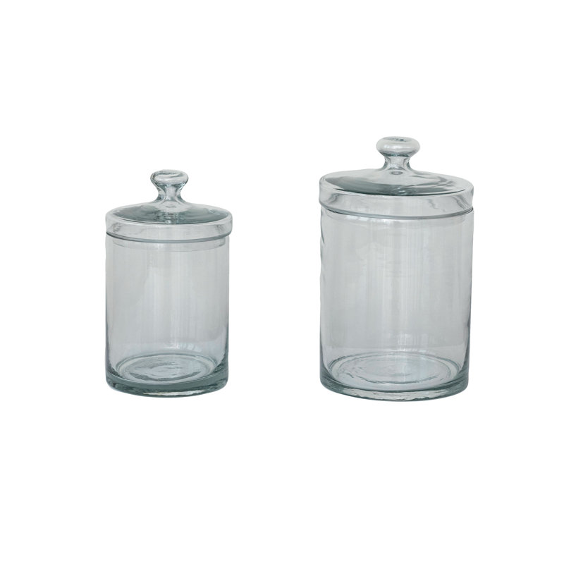 Glass Apothecary Jar, 8.75" H x 5.25" W x 5.25" D