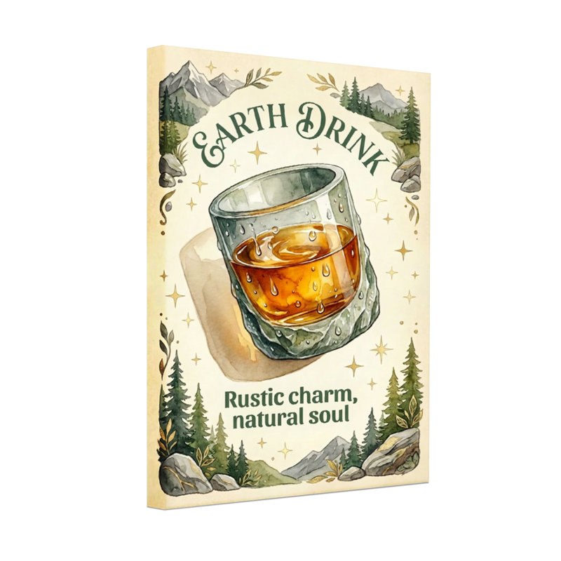 Fashion Earth Drink Rustic Charm Natural Soul 山水 森林 杯杯 酒, H 18 po x l 12 po
