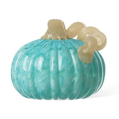 6"D Fall Round Glass Pumpkin