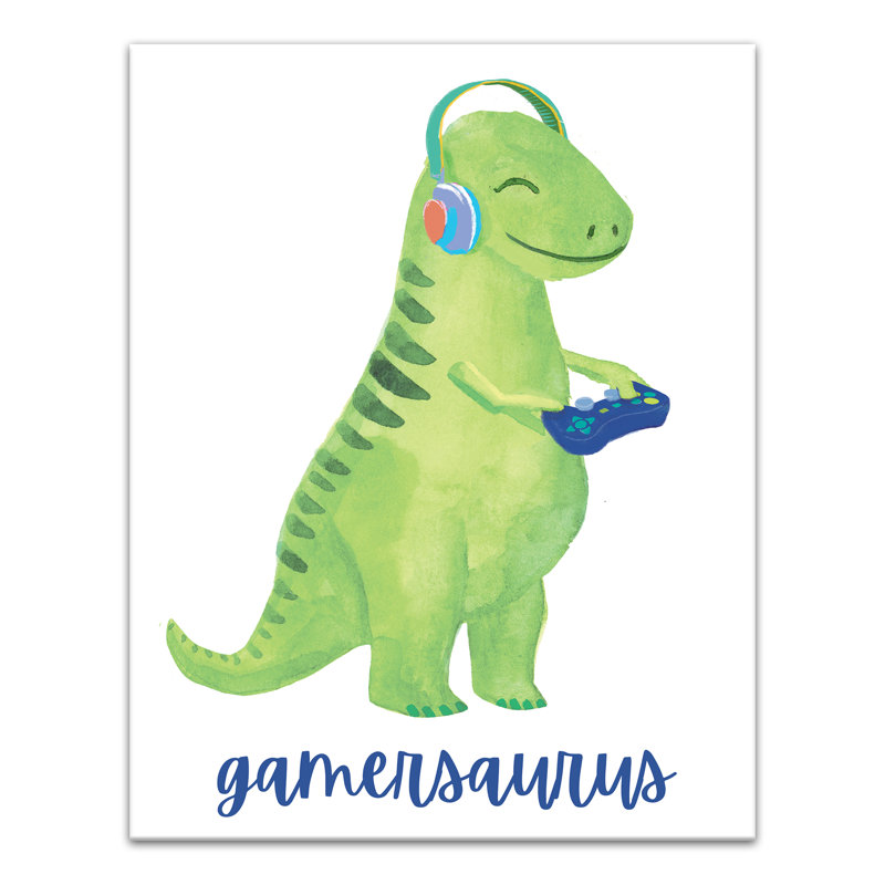 Gamersaurus Canvas Print, 14" H x 11" W