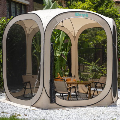 werph 10 Ft. W x 10 Ft. D Portable Pop Up Camping Tent, Screen Room Canopy Shade Screen Tent with Carry Bag