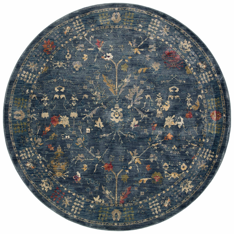 Febbas Performance Oriental Indoor Rug, Round 7'9"