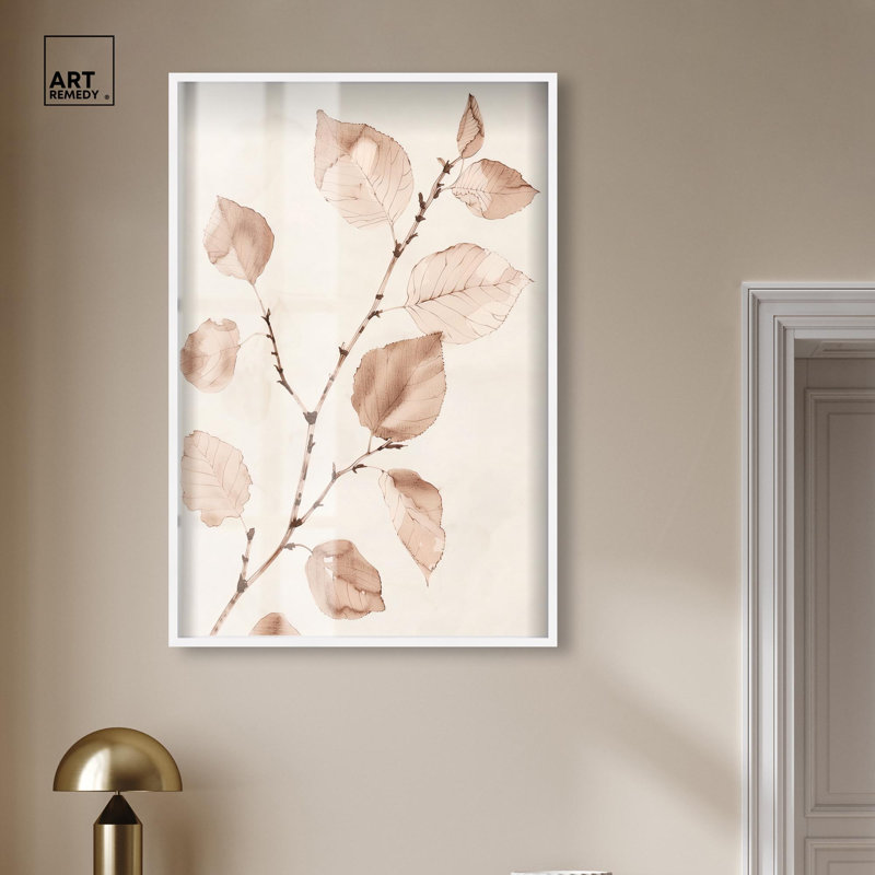 «Rust and Renewal IV Shadowbox Print Boho Natural Art» par Art Remedy, H 46 po x l 31 po, Blanc