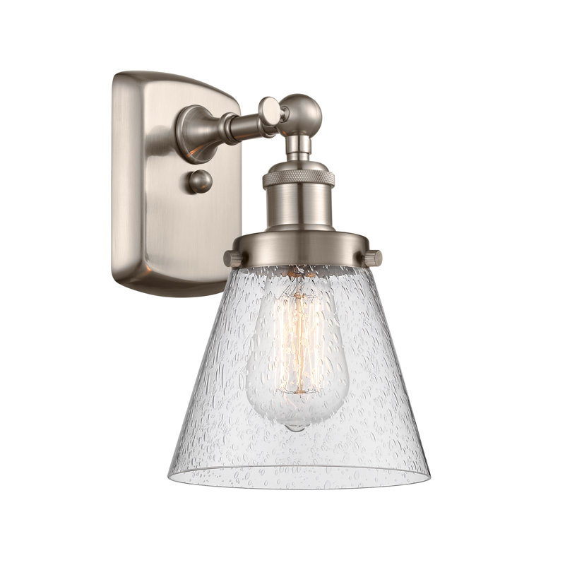 Applique murale 1 lumière 6 "Ballston Urban Cone, Nickel satiné brossé, Grainé, Incandescent