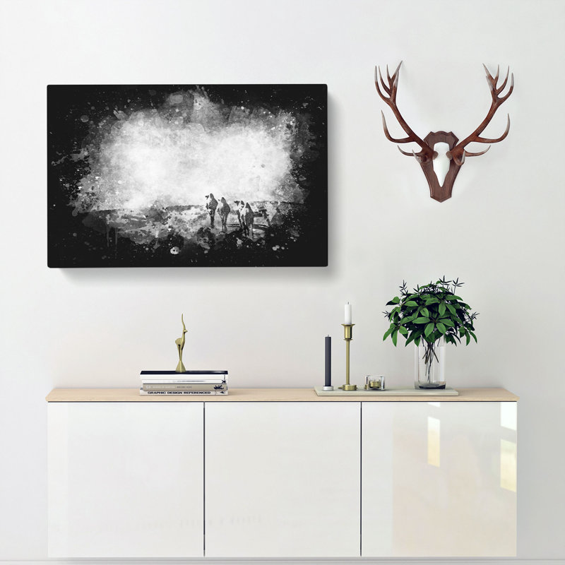 Camels on the Move - Wrapped Canvas, 60cm H x 91cm W x 3cm D