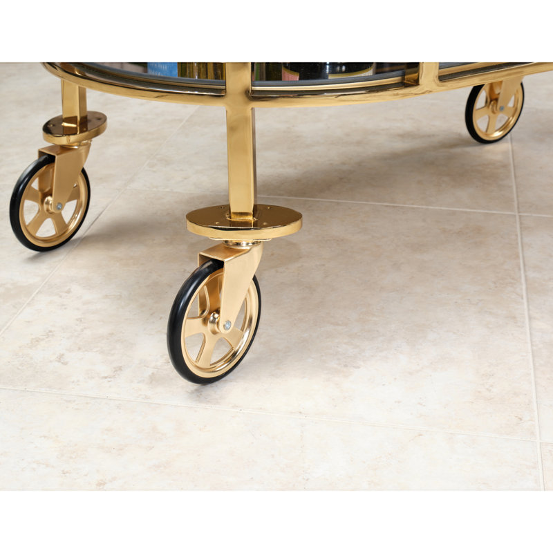 Savannah Breeze Serving Cart - Bright Gold