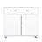 White Two Door Side Table: Functional Cabinet For Living, Entryway, Kitchen, Bedroom. Quality Painting & E1 Material. Simple Design With Fluent Lines. Assembly Required. Safe Legs Rubber Pad. Soft