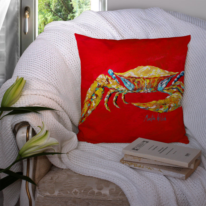 Coussin intérieur/extérieur bleu de crabe, sr, H 18 po x l 18 po x P 5,5 po