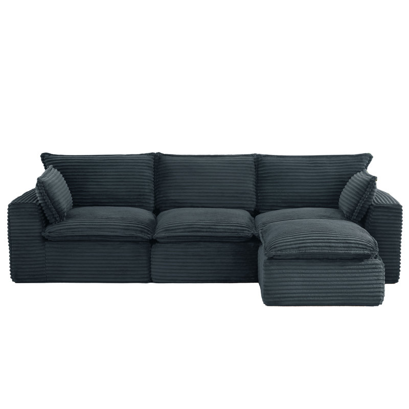 109.4" Cloudy Sectional Frameless Couch, No Assembly Required, Modern Modular Sofa With Deep Seat, Upholstered Couches For Living Room Bedroom