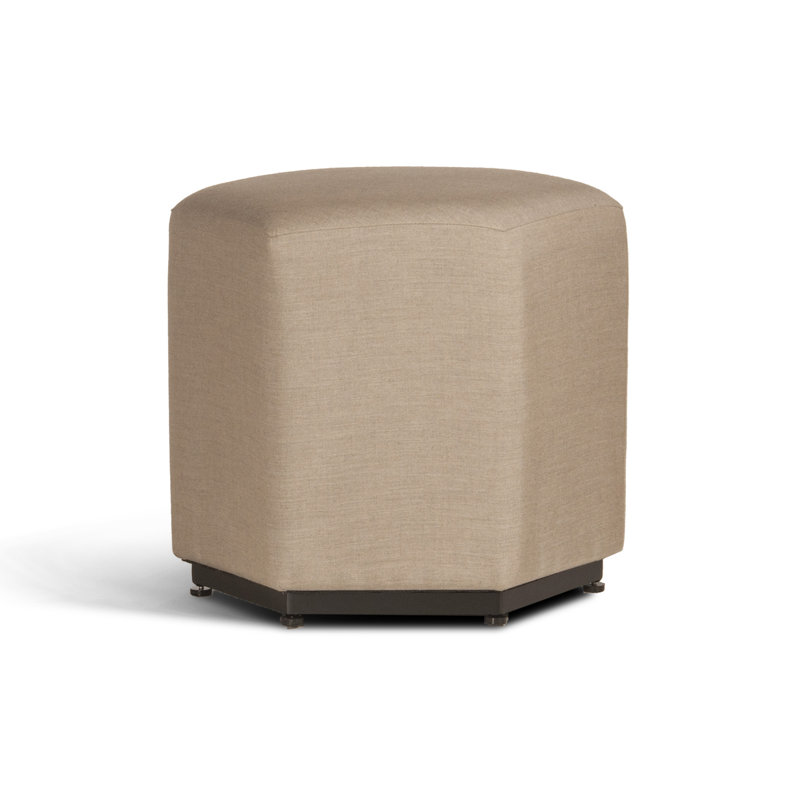 Paxton - Premium Pouf w/ Sunbrella Fabric, Cast Ash Sunbrella® Plainweave