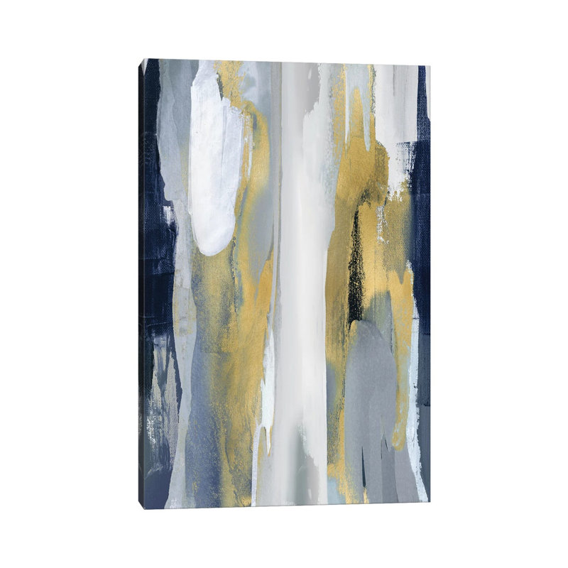 Converge Blue And Gold I by Jackie Hanson - Wrapped Canvas Print, 20.32 cm H x 30.48 cm W