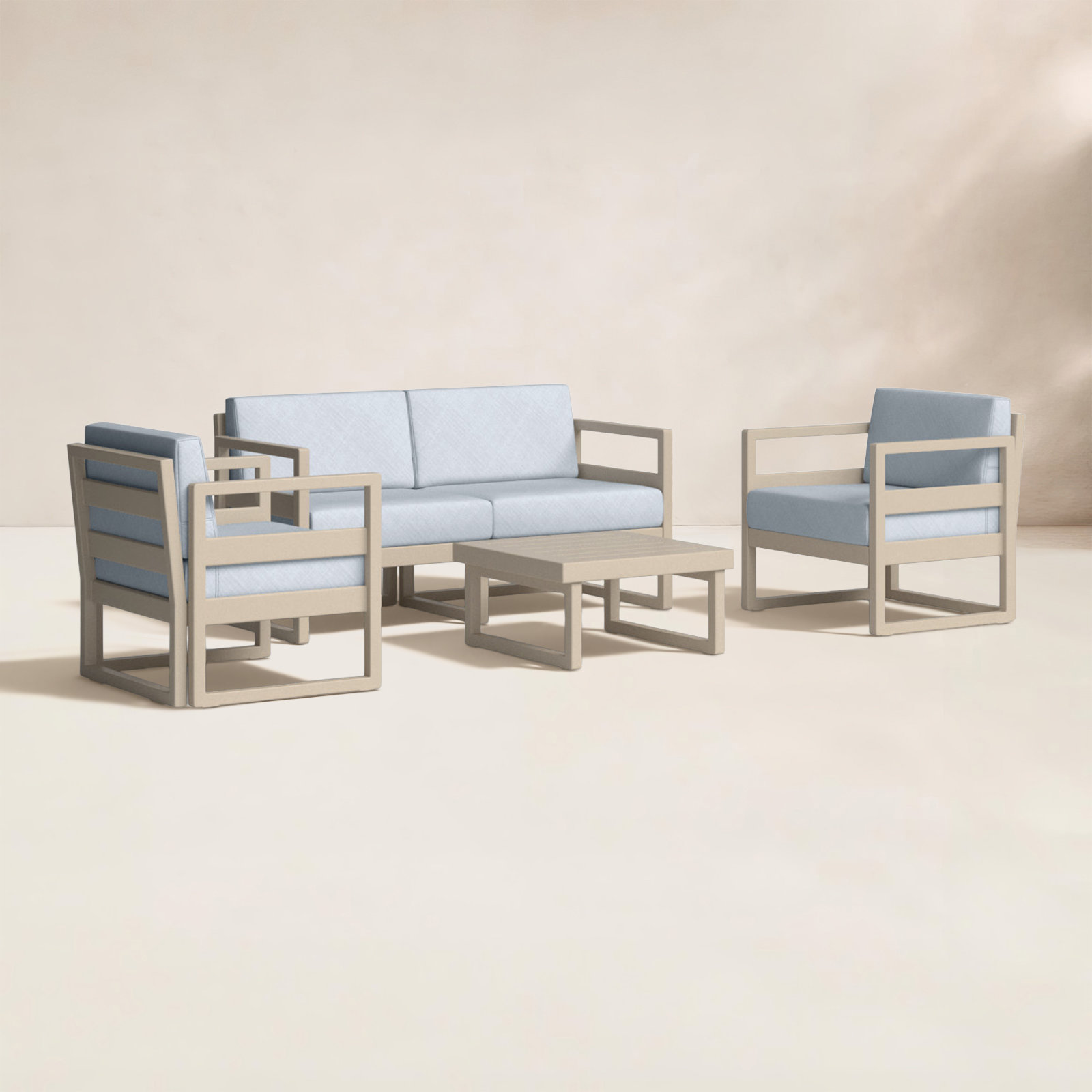 Lane 4-Person Patio Seating Group, Canvas Granite Sunbrella® Canvas, Taupe
