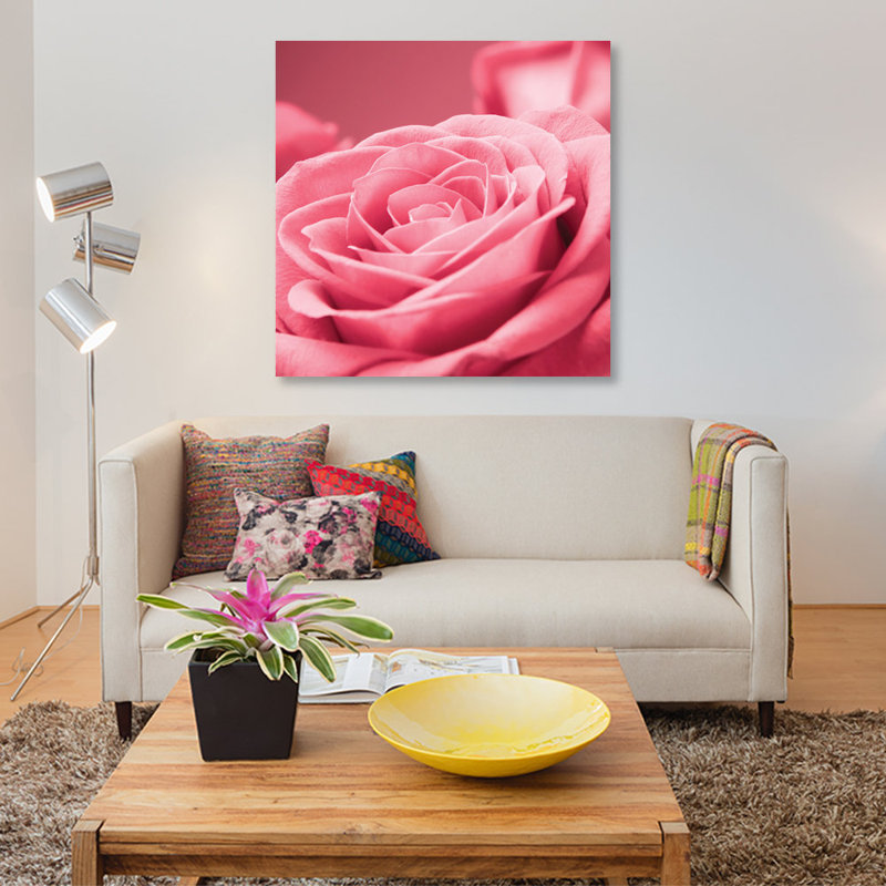 « rose rose i », impression sur toile, H 37 po x l 37 po x P 1,5 po, Toile tendue, Pas de tapis