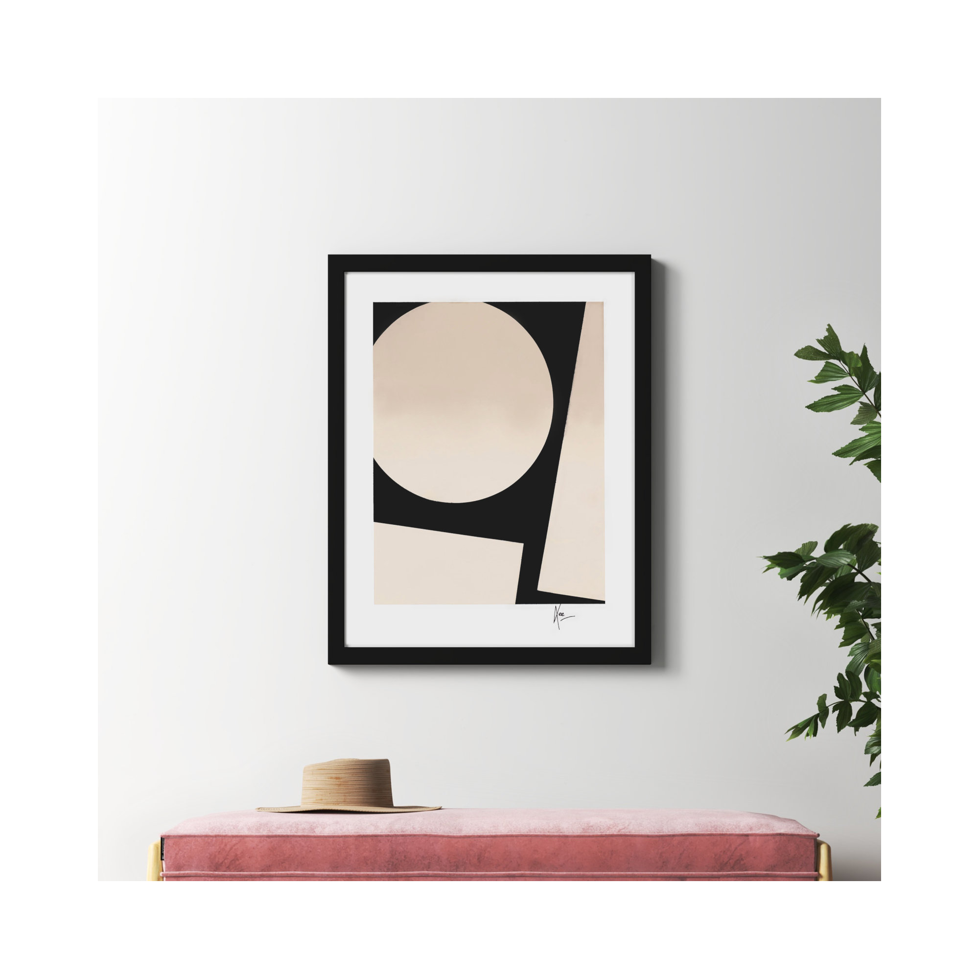 You And Me 2 by Lee Lessem, Black, 38" H x 30" W x 1.25" D