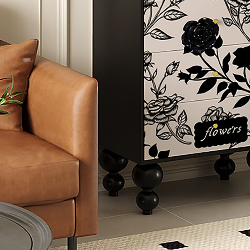 Buffet avec commode 19,7 po, Noir / Beige