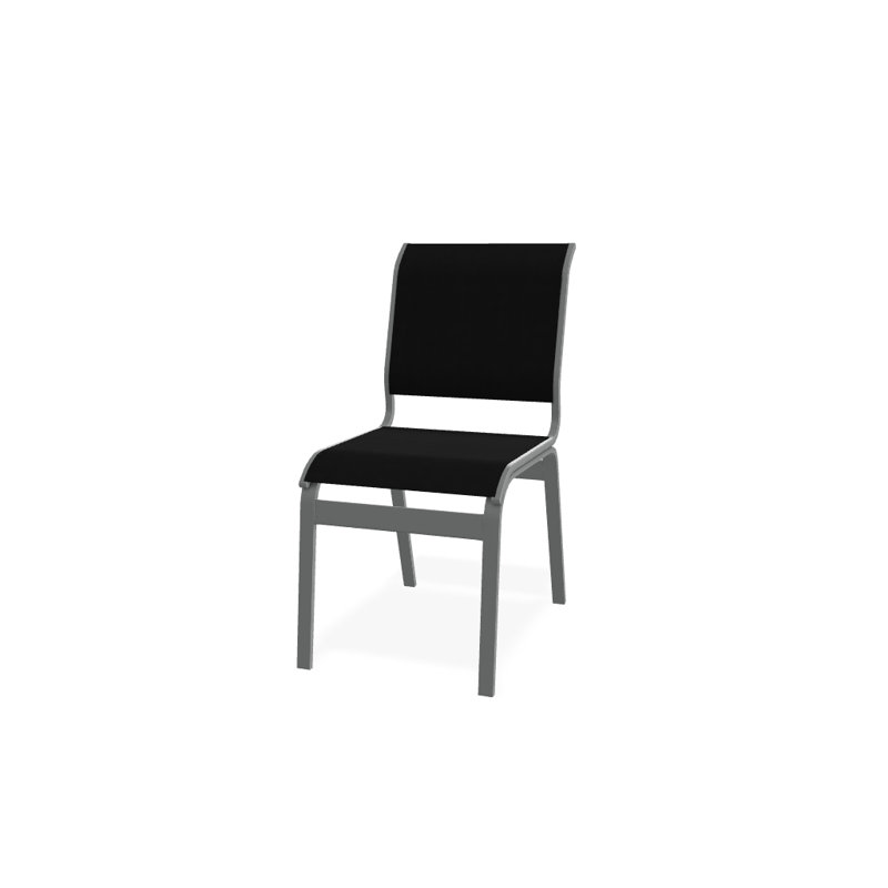 Chaise d'appoint de salle à manger Hiraku, Noir 5D Sunbrella®, Graphite texturé