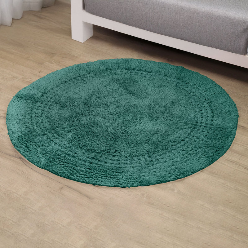 Home Weavers Classy Bathmat 100% Cotton Tufted Bath Rug, Extra Soft and Absorbent Bath Rugs, Non-Slip Plush Bath Carpet, Machine Wash Dry, bath rugs for Bathroom Floor, 30" Round, Bottle Green