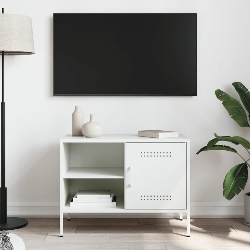 Anjelique Unfinished TV Stand for TVs up to 24", Highgloss Sand Grey