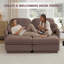 Causeuse de 72 po de large avec dossier en tissu matelassé en chenille de 72 po de large et repose-pieds mobile pour 2 petits espaces, Rose Dust-1169087281-1169087282
