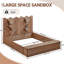 Yaheetech 112.5cm x 77.5cm Solid + Manufactured Wood Rectangle Sandbox 