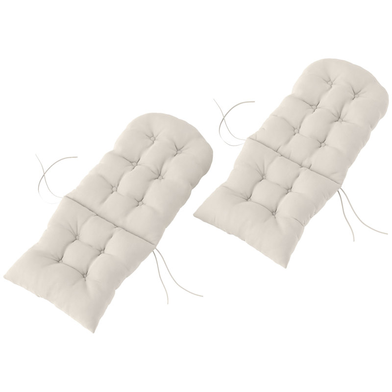 Adirondack Chair Cushions Set of 2, Tufted High Back Patio Non-Slip Cushions for Adirondack Chairs, Beige, Beige