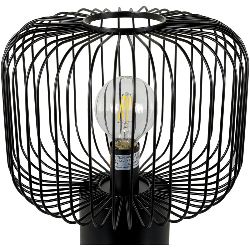 Sarette Table Lamp, 12" H x 12" W x 16" D, Black