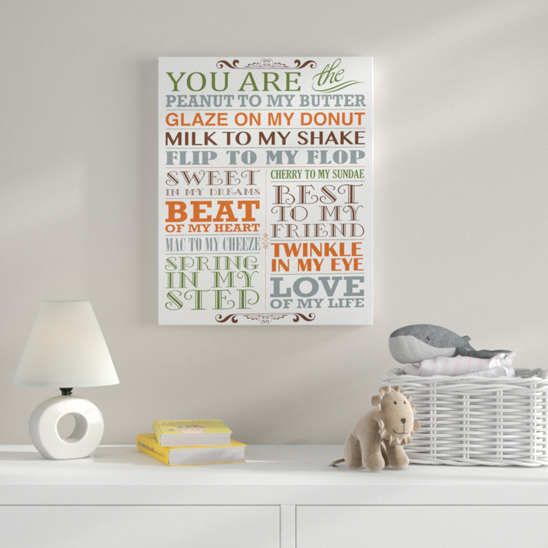 Art textuel sur toile Gupton You Are Peanut To My Butter, H 20 po x l 16 po