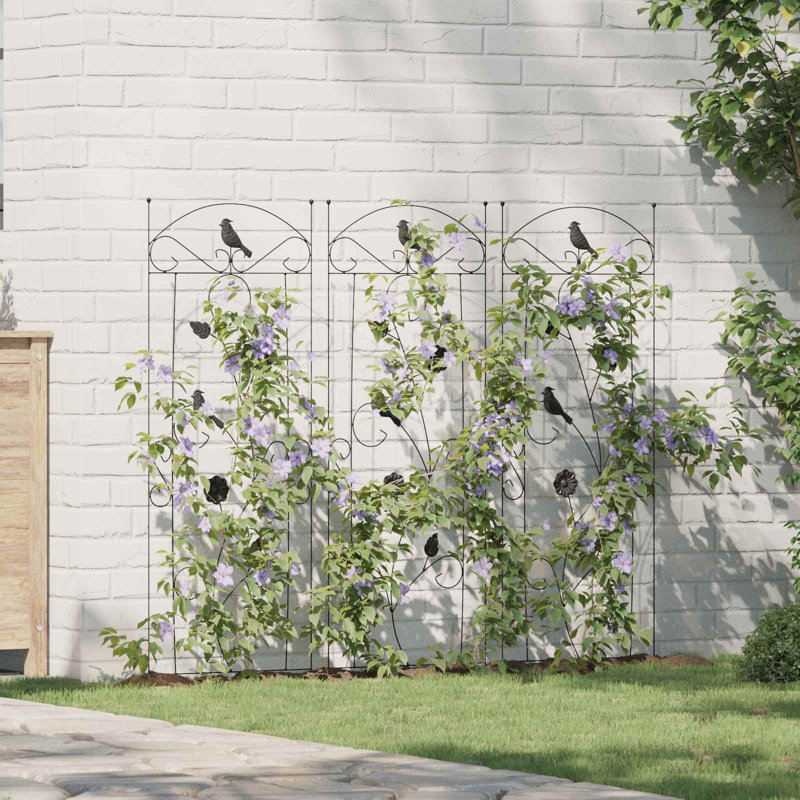 110cm H x 40cm W Steel Border Fencing, Black
