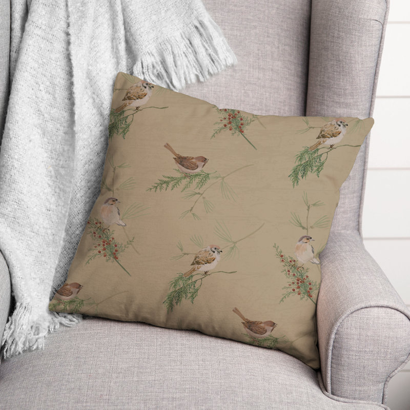 Coussin Floral, Brun