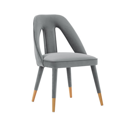 Neda Velvet Upholstered Solid Wood Side Chair by Manhattan Comfort
