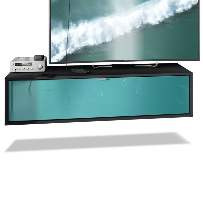 Mccaffrey TV Stand for TVs up to 55", Black/Petrol High Gloss