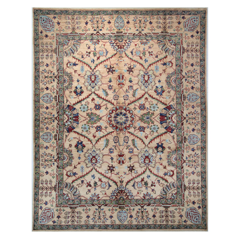 Tapis ivoire noué à la main de haute qualité