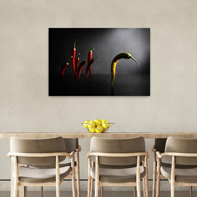 Yellow Pepper Stands Out Bold Dramatic Minimalist Wall Art Print