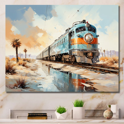 Blue Train Sublime Landscapes II - Transportation Wall Art Living Room