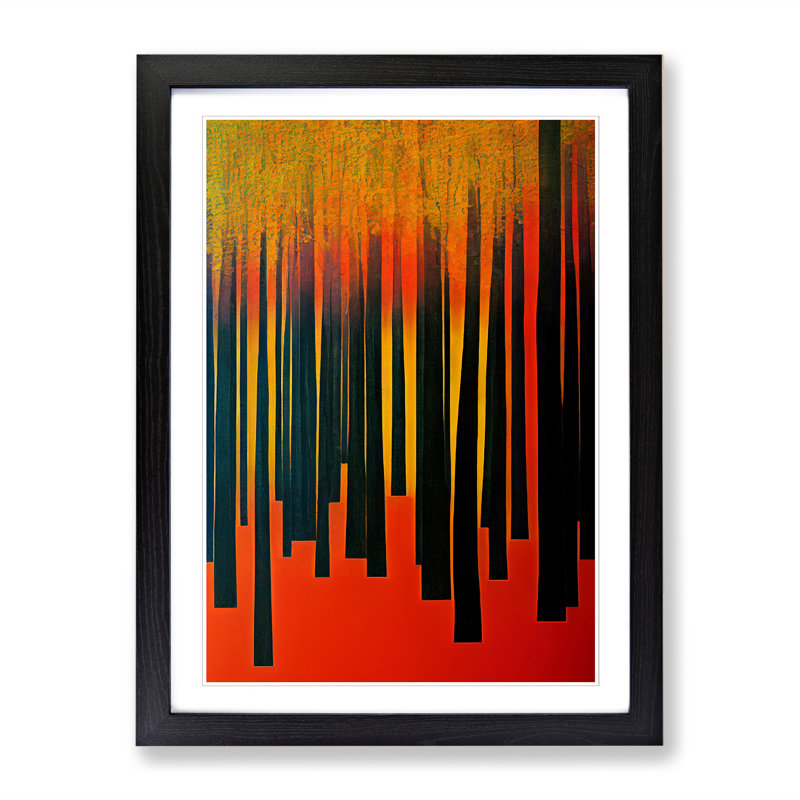 FRM-V0523-150X Autumn Forest Vol.7 - Single Picture Frame Print, Black Framed, 64cm H x 46cm W x 2cm D