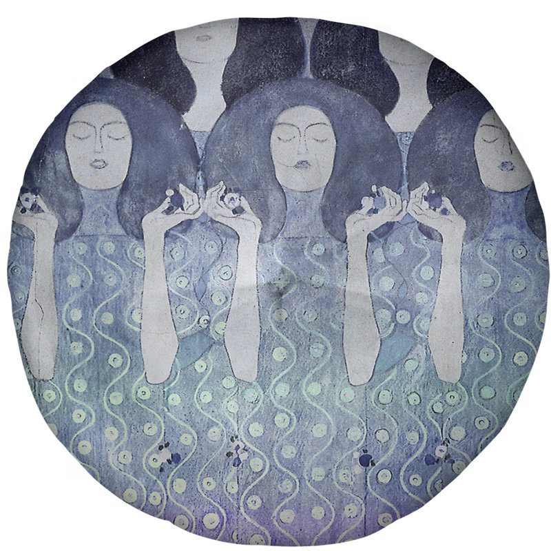 Coussin de plancher mariés gustav klimt, ange, 27,5 po x 55,5 po, Bleu