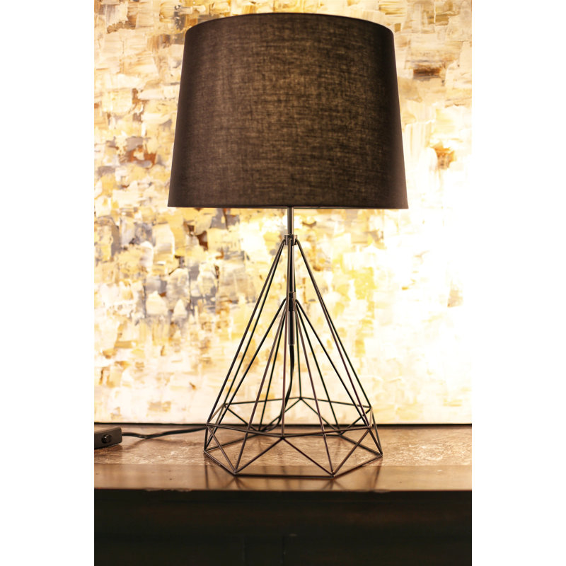 Lampe de table géométrique 25 po Anaya, Noir