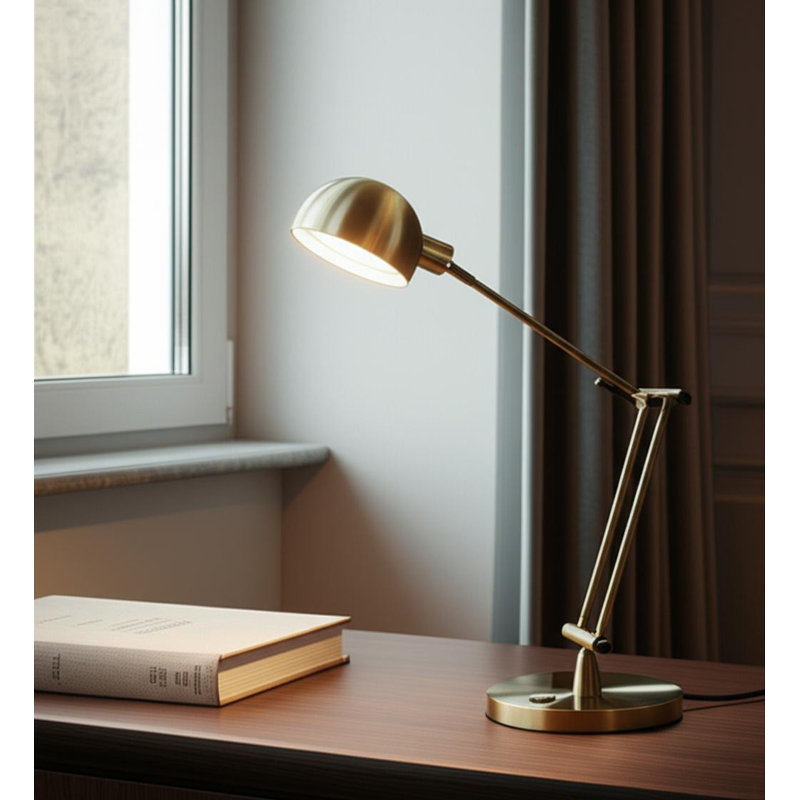 18" Antiqued Bronze Adjustable Swing Arm Desk Lamp USB With Antiqued Bronze Shade, Antique Bronze