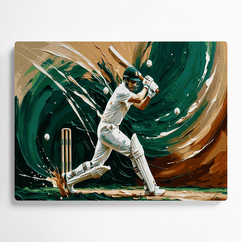 Sports, cricket vert, art mural en métal, H 20 po x l 24 po