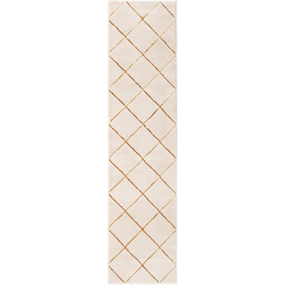Contemporary Etowah Area Rug White and Gold Color