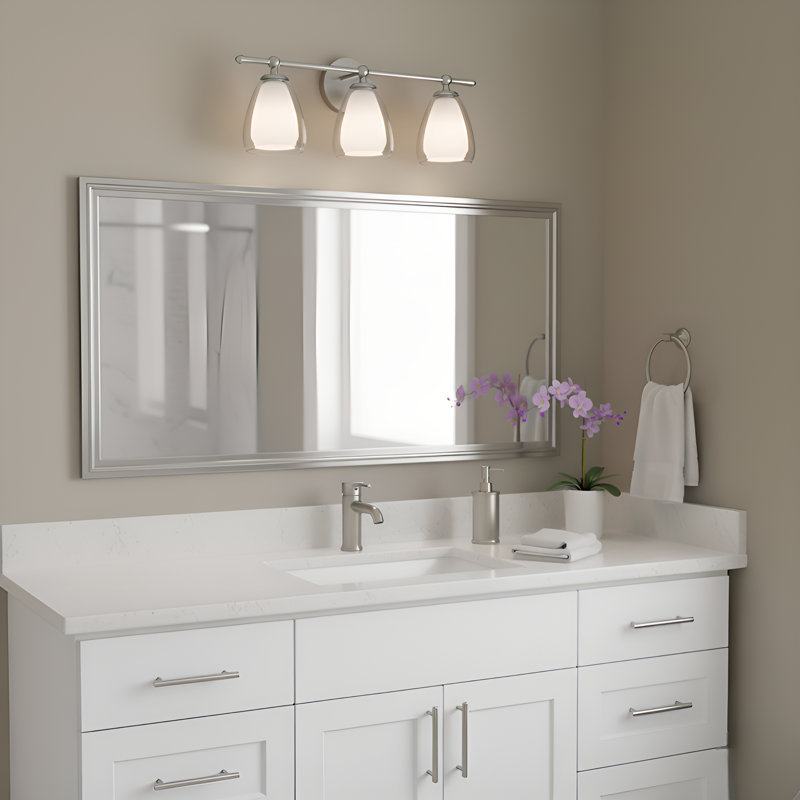Vivienne 3-Light Brushed Nickel Vanity Light, 3 Lights