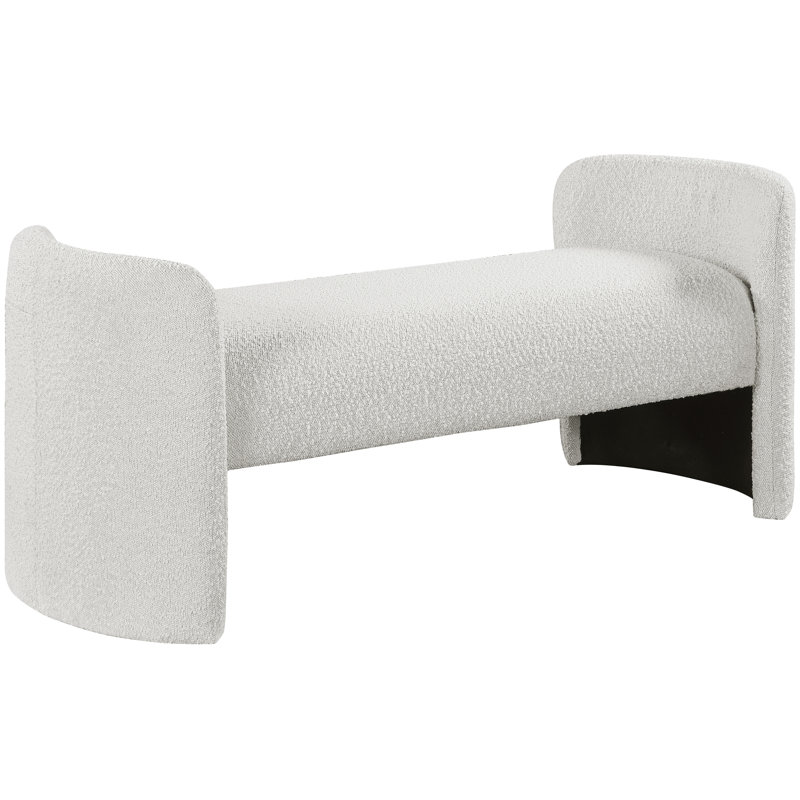Peyton Boucle Fabric Bench, Cream Boucle Fabric