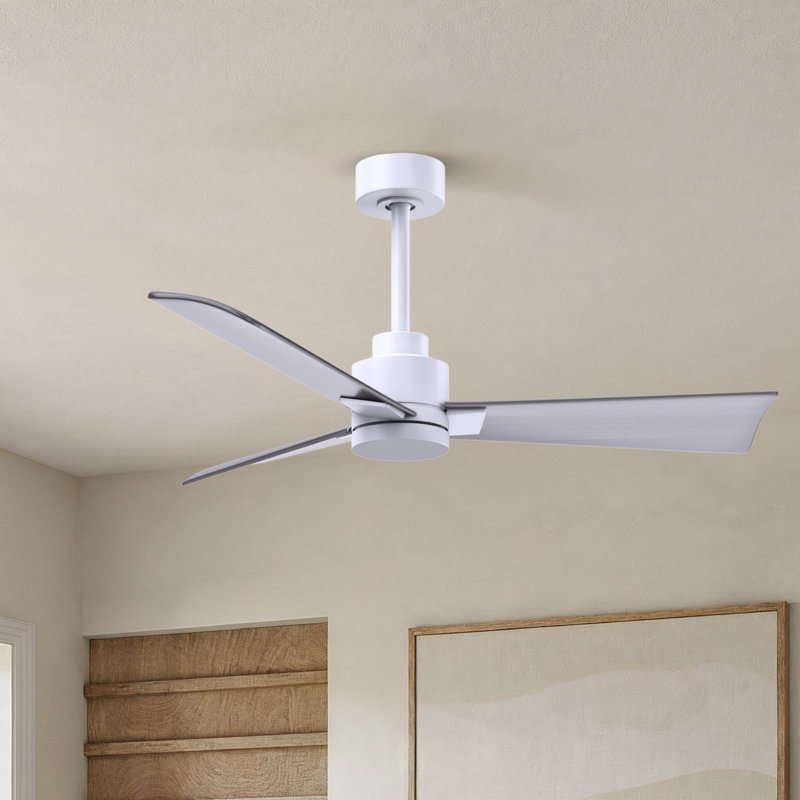 Ventilateur de plafond Alessandra 42, Nickel brossé, Blanc mat
