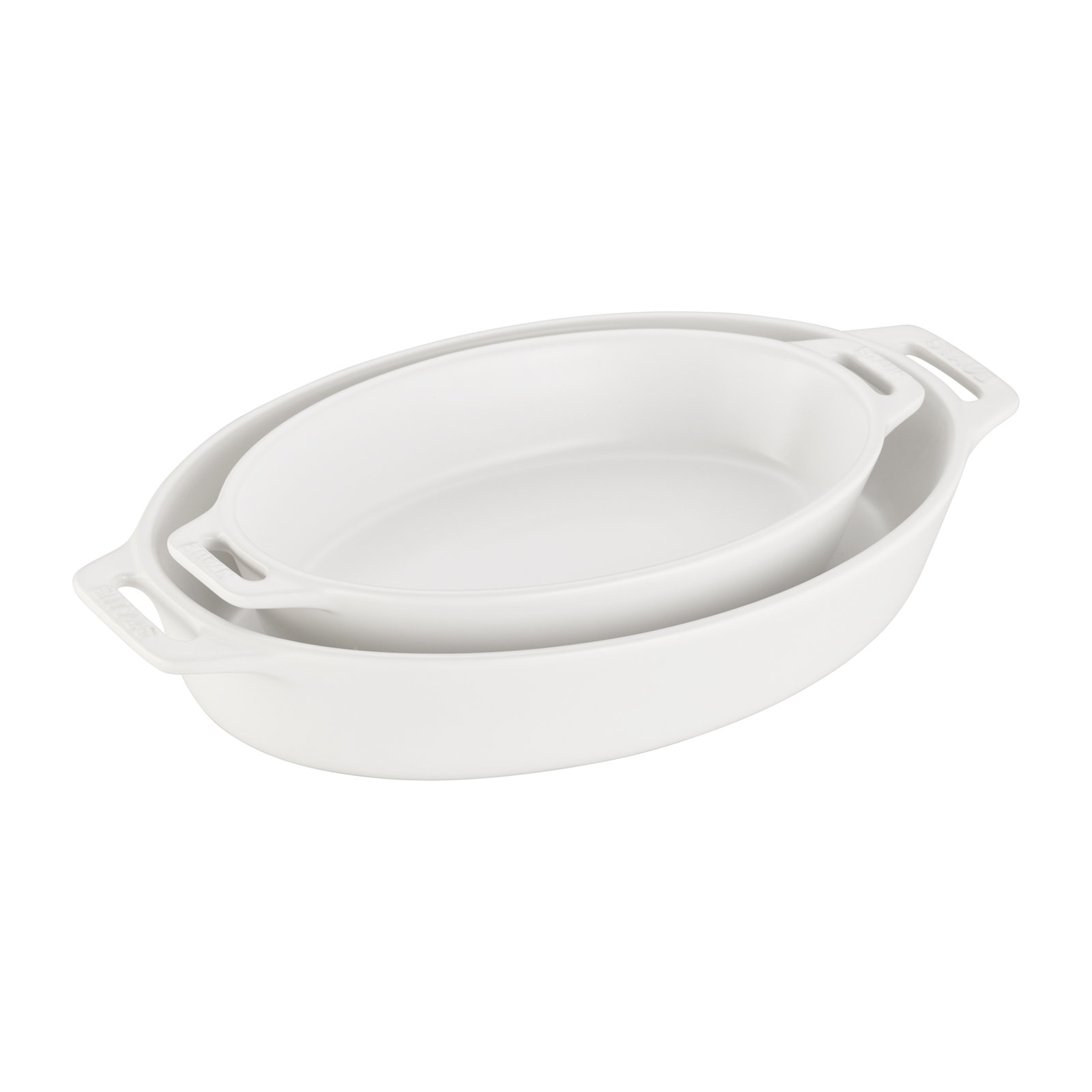 Staub Ceramic 2-Piece Oval Baking Dish Set, White