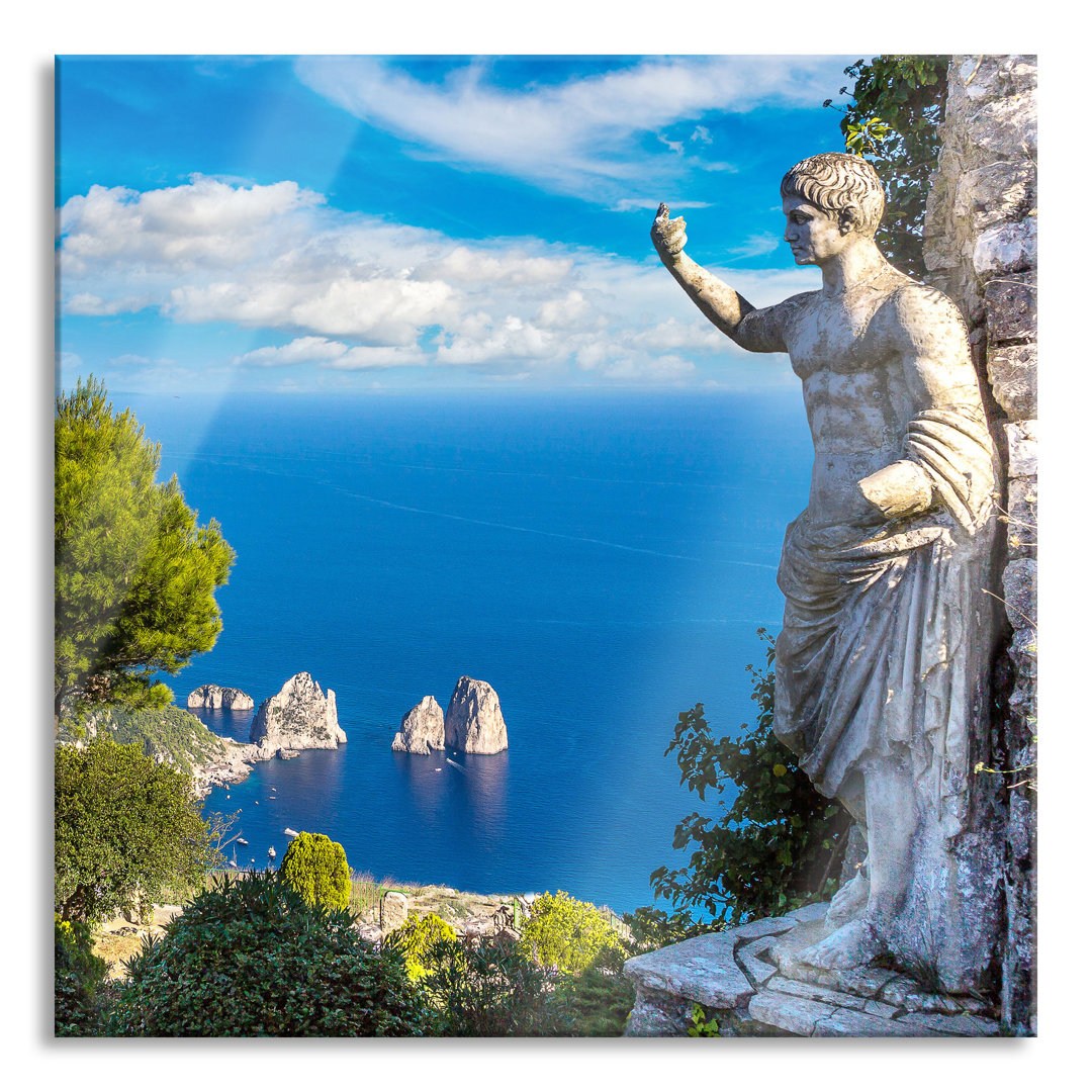 Glasbild Quadratisch | Wandbild Auf Echtglas | Insel Capri In Italien || Inkl. Aufhängung Und Abstandshalter, LQy10102, ...