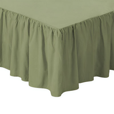 400TC Sateen Solid Cotton Gathered Bed Skirt Upto 50" Drop Length