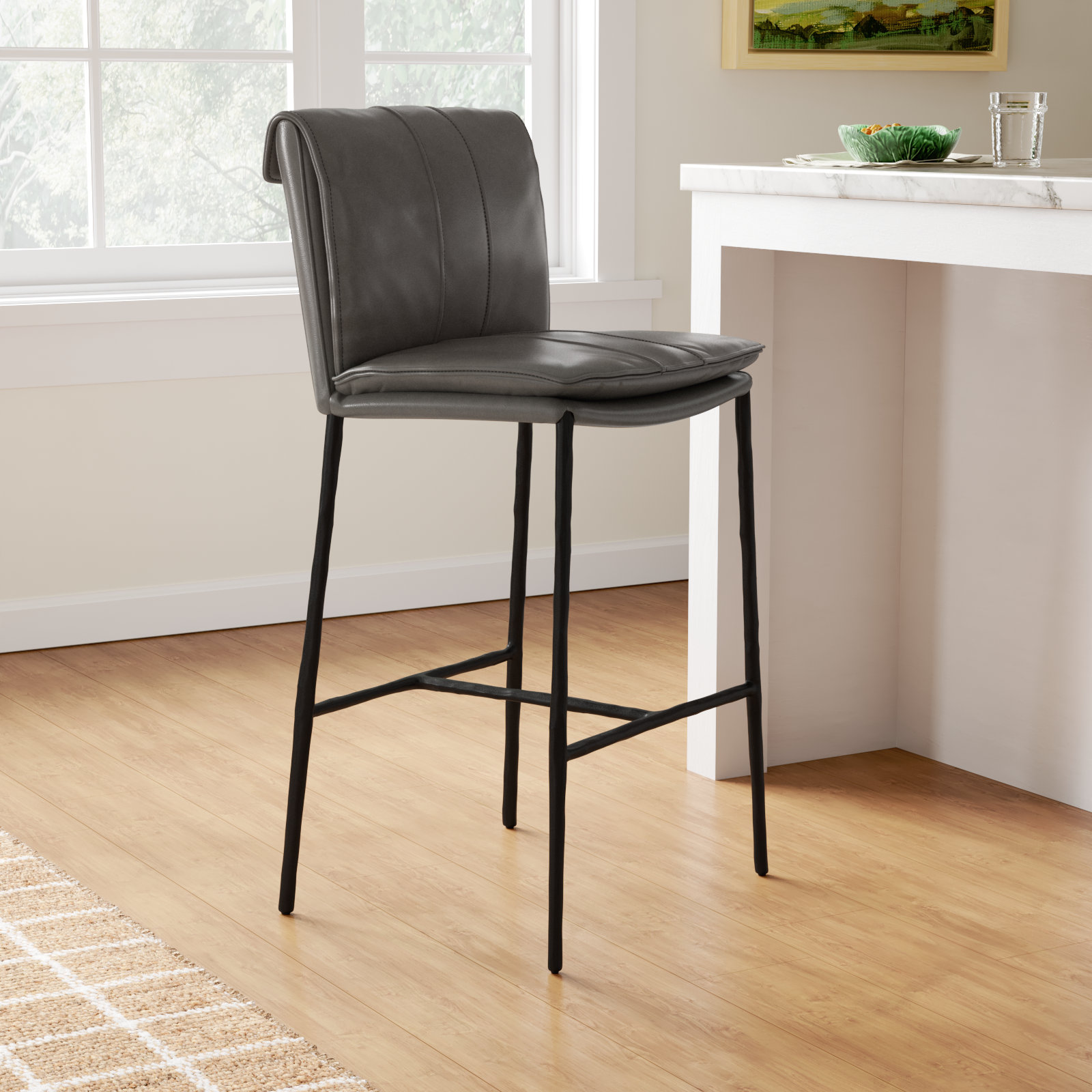 Mayer Bar and Counter Stool, Counter Stool (27" Seat Height), Pewter Gray