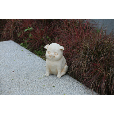 Serene Oinker Classic Curled Sitting Pig Statue
