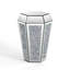 Amla 22" H Geometric Mirrored Glass End Table Crystal Inlaid 