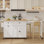 81.6" Kitchen Island With Extendable Dining Table 2 Drawers And 2 Doors Cabinet For Kitchen